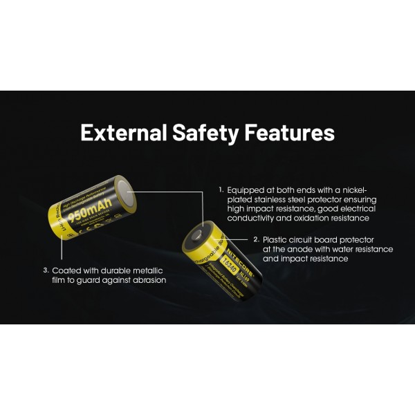 Nitecore NL169, Acumulator RCR123A, 16340, Li-Ion, 950 mAh, PCB - imagine 4