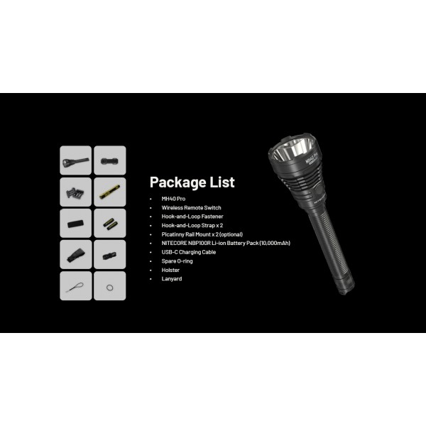 Nitecore MH40 PRO, Lanternă Profesionala, Reîncărcabilă USB-C, 3500 Lumeni, 1300 Metri - imagine 9