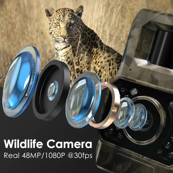 LYNXCAM Camera monitorizare 48 MP 30FPS WiFi Bluetooth FULL HD leduri invizibile ,panou solar - imagine 3